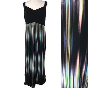 Sami Jo Colorful Watercolor Rainbow Sleeveless Chiffon Maxi Dress size 3X